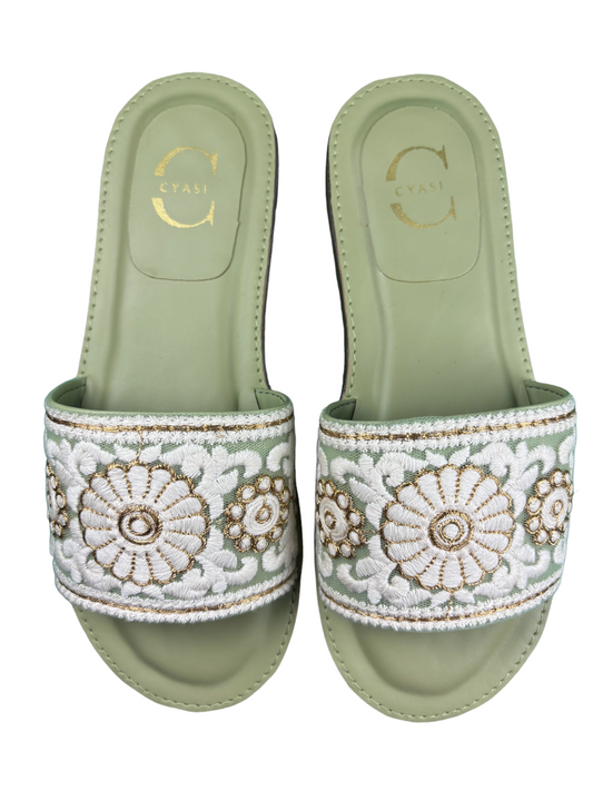 Women Flats Sandal (GREEN)