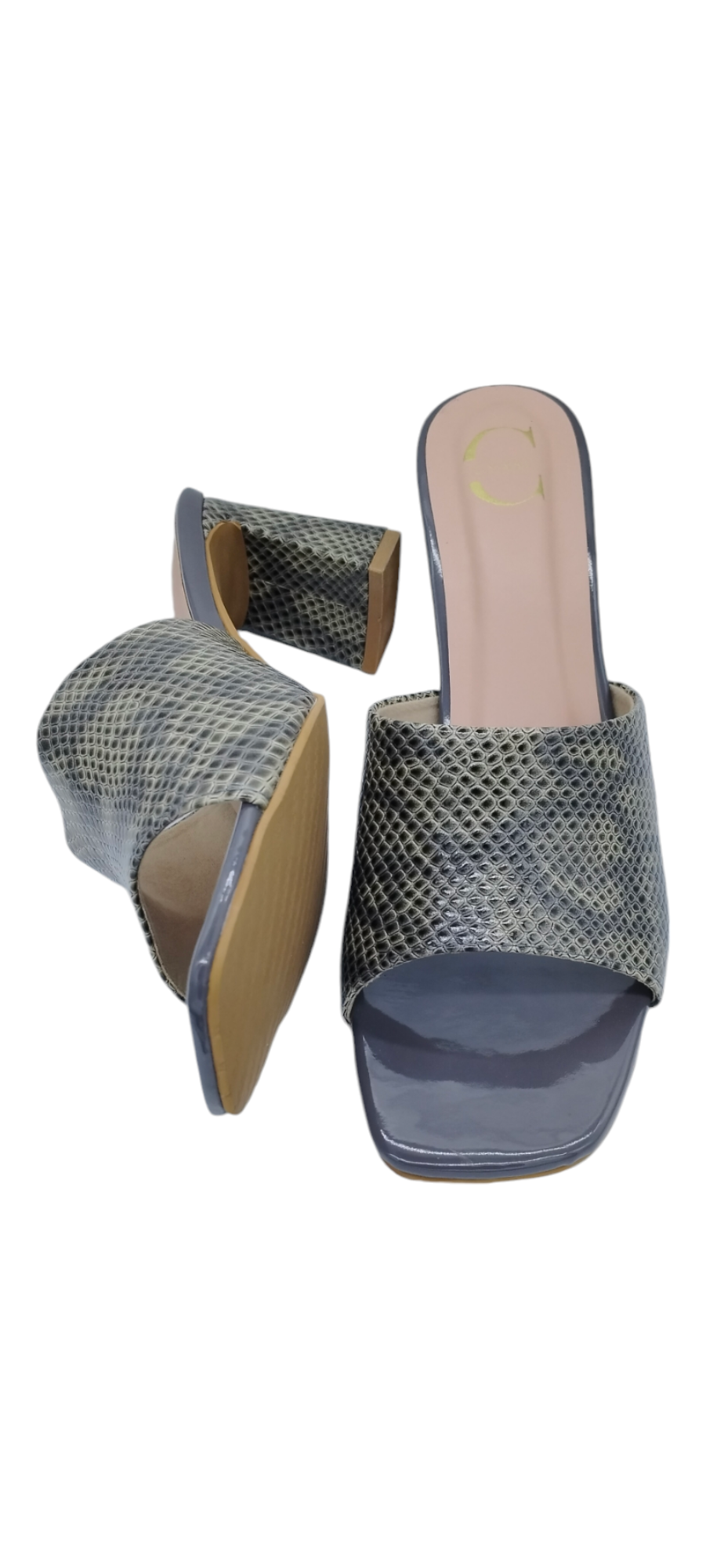 Women Heel Sandal (Snake-Black)