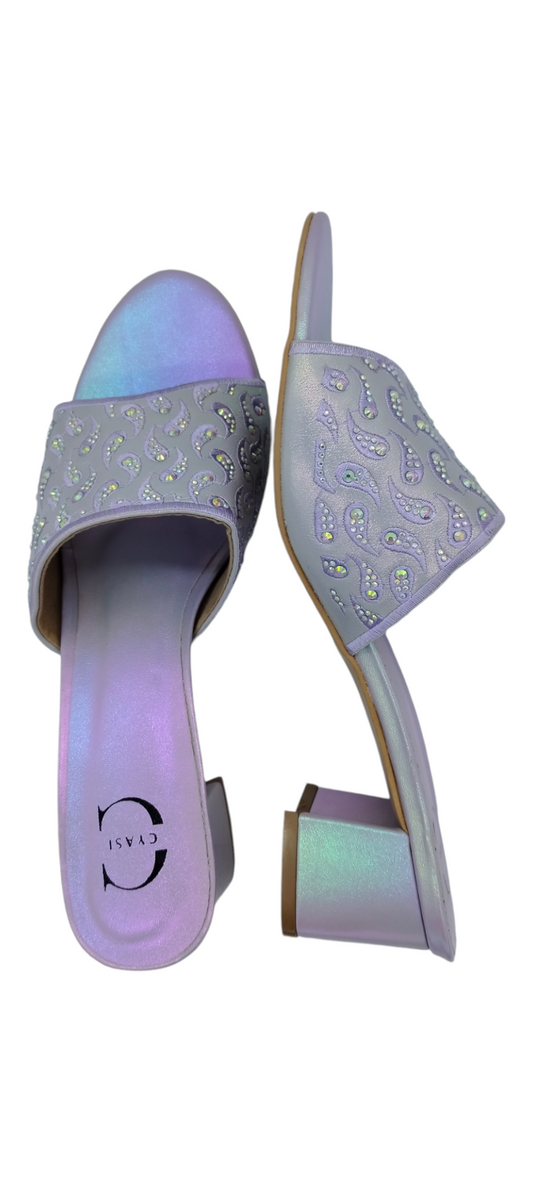 Women Heels Sandal  (Purple)