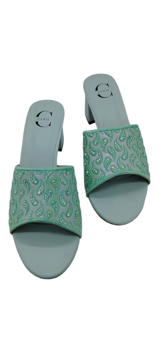 Women Heels Sandal  (Green)