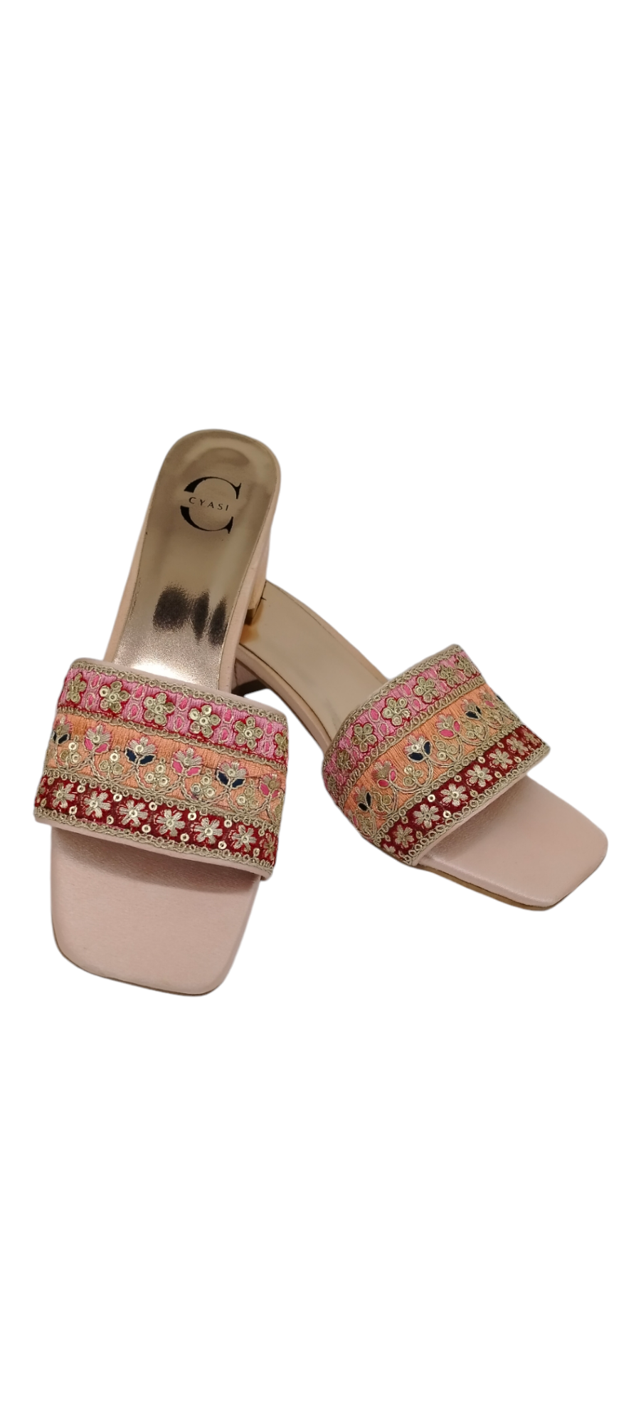 Women Heel Sandal (Rose Gold)