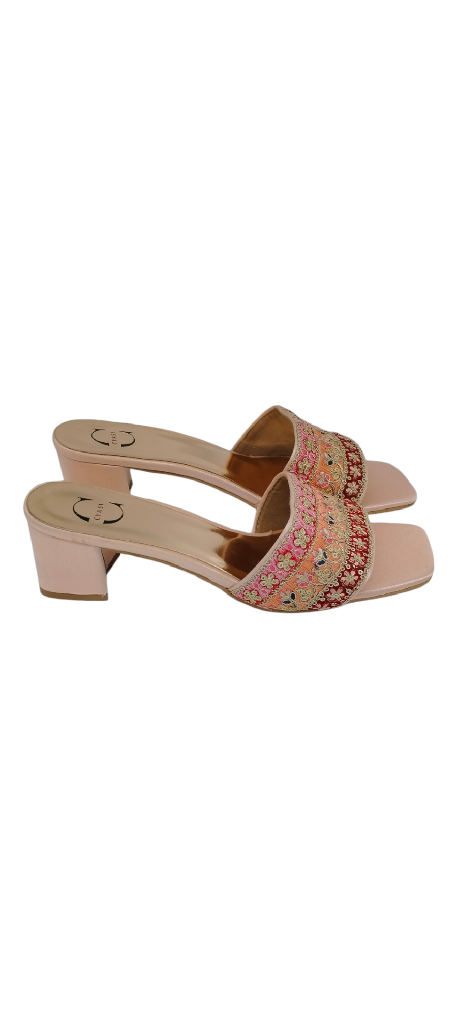 Women Heel Sandal (Rose Gold)