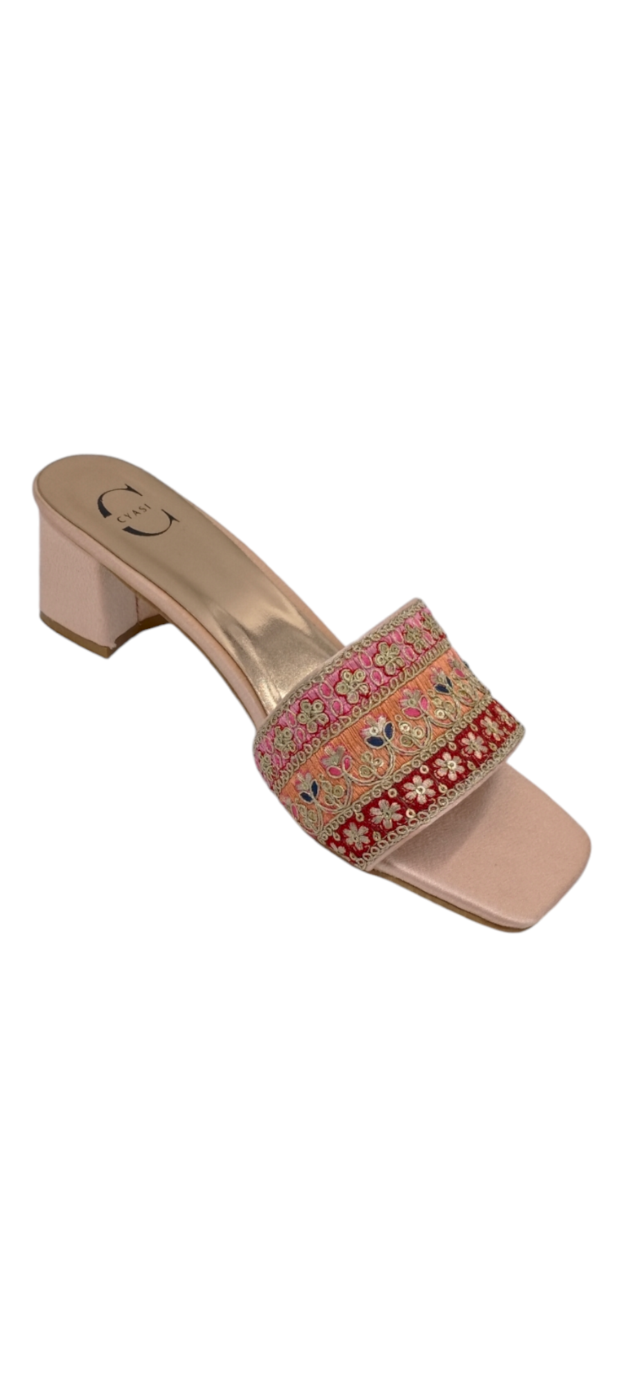 Women Heel Sandal (Rose Gold)