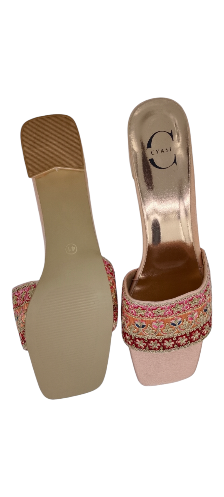 Women Heel Sandal (Rose Gold)